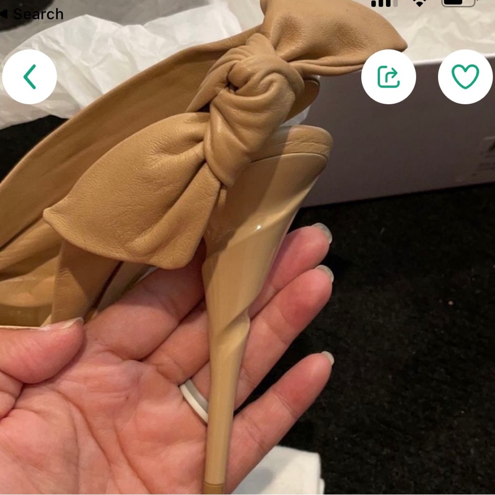 Christian Dior high heel peep toe with bow.  Size 7/37